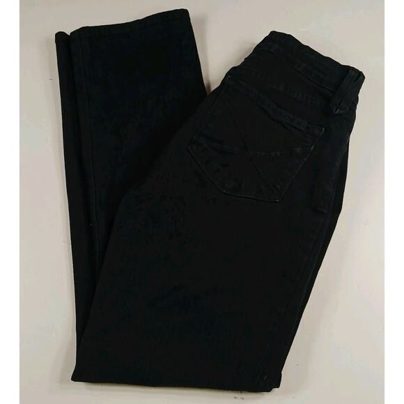 NYDJ Straight Jeans Size 6P Black Denim Stretch Lift Tuck Tech High Rise EUC - Picture 1 of 12